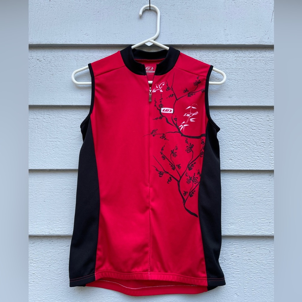 Louis Garneau Cycling Sleeveless Jersey, Women’s Size Large, Red with Black Trim